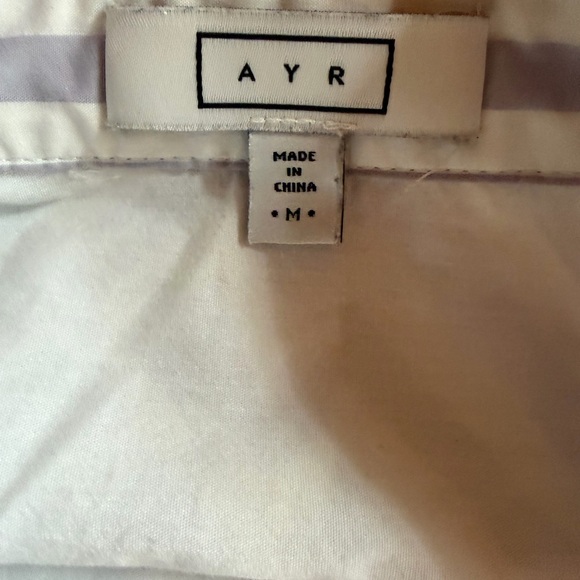 AYR The Deep End Button Down Shirt in Lilac Stripe Size Medium - Picture 6 of 7